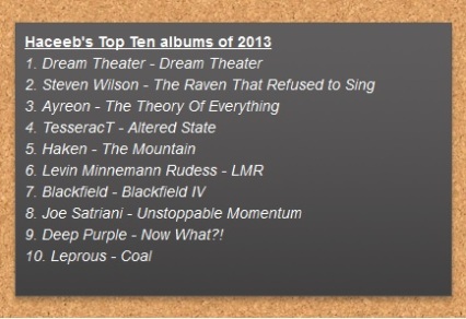 Haceeb's Top Ten Albums of 2013